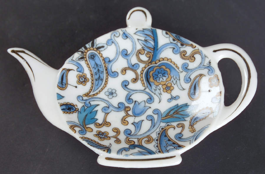 Blue Paisley Tea Bag Holder by Lefton-1