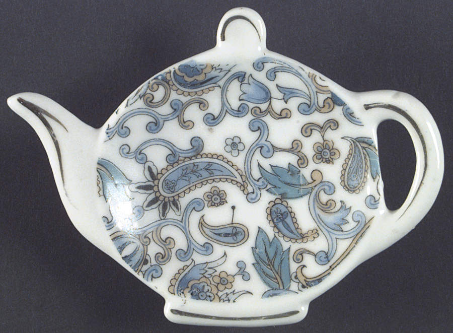 Blue Paisley Tea Bag Holder by Lefton-1