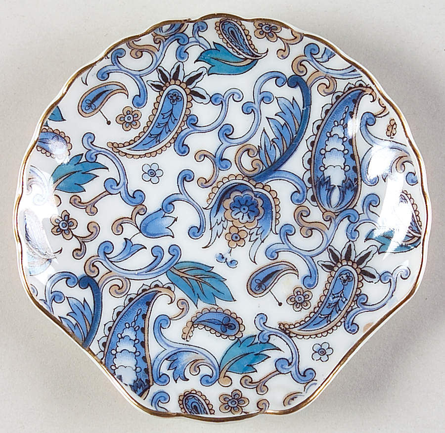 Blue Paisley Shell Shaped Dish by Lefton-1