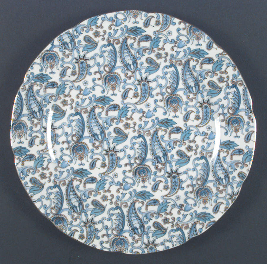 Blue Paisley Luncheon Plate by Lefton-1