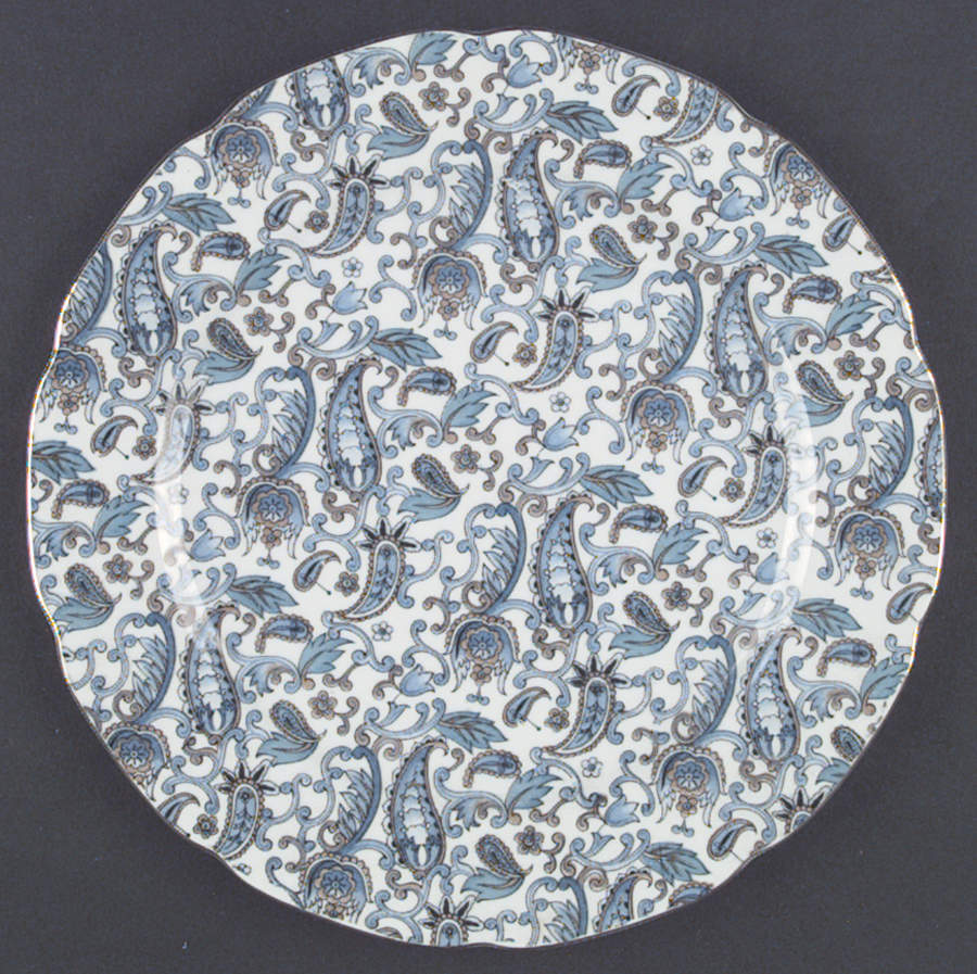 Blue Paisley Dinner Plate by Lefton-1