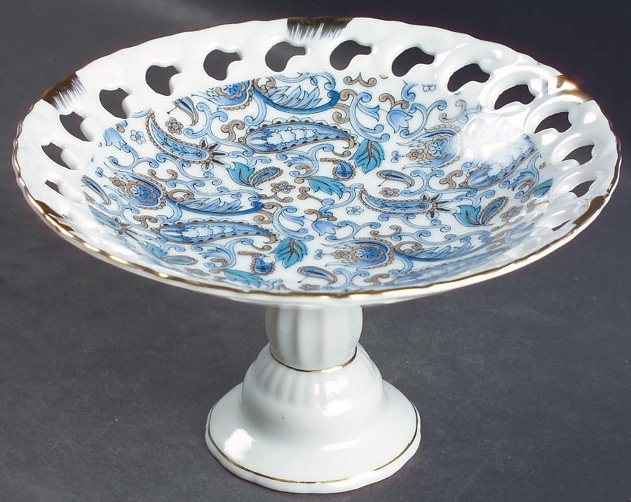 Blue Paisley Compote by Lefton-1