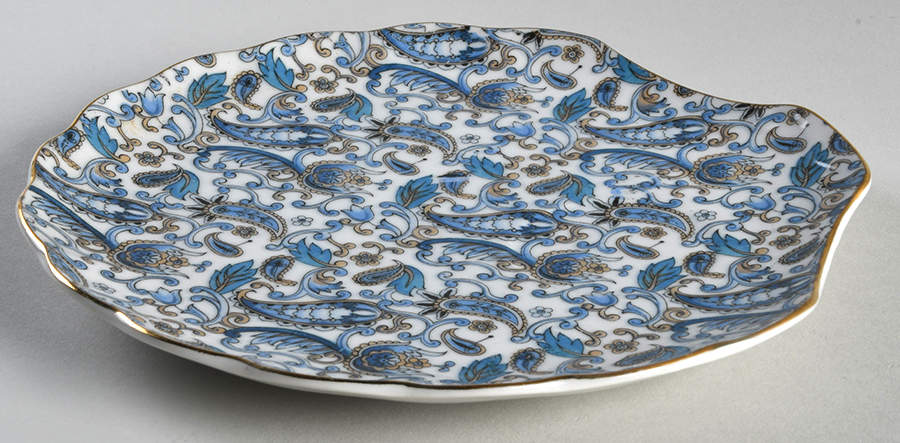Blue Paisley Snack Plate by Lefton-1