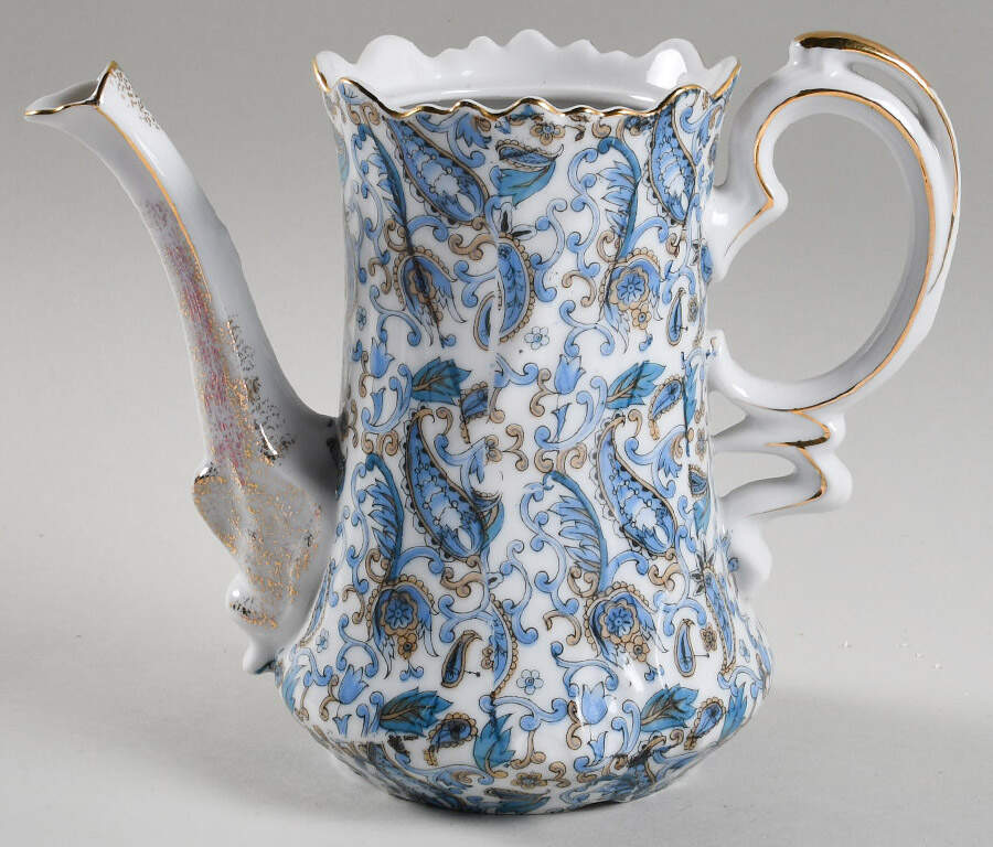 Blue Paisley Coffee Pot No Lid by Lefton-1