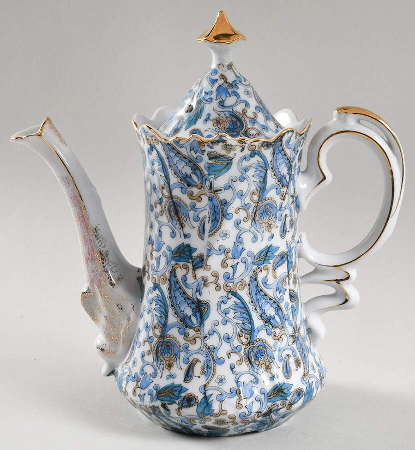 Blue Paisley Coffee Pot & Lid by Lefton-1