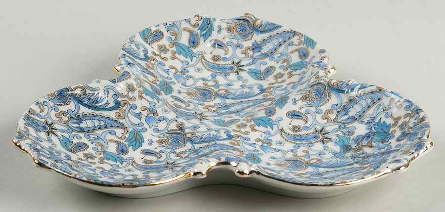 Blue Paisley 3-Part Relish by Lefton-1