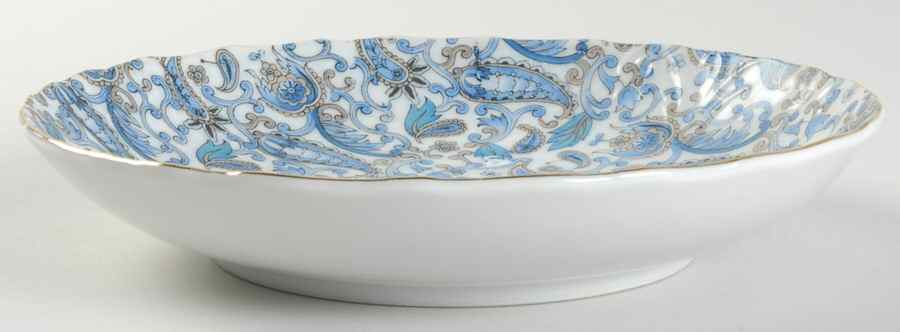 Blue Paisley Coupe Soup Bowl by Lefton-1
