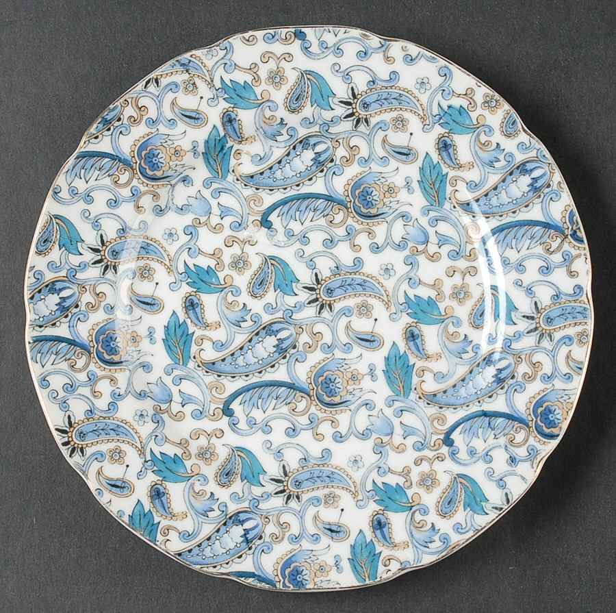 Blue Paisley Salad Plate by Lefton-1