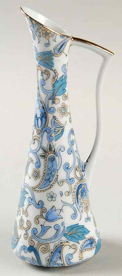 Blue Paisley 5" Bud Vase by Lefton-1
