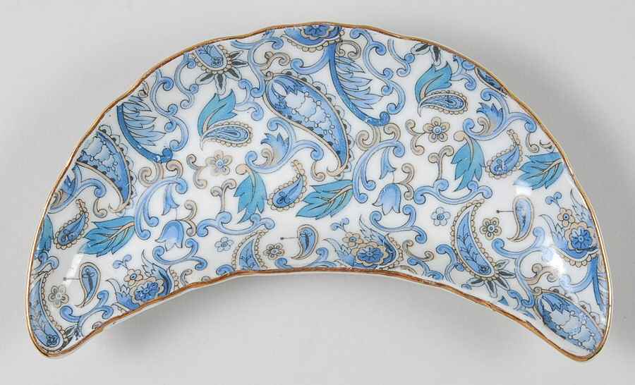Blue Paisley Bone Dish by Lefton-1