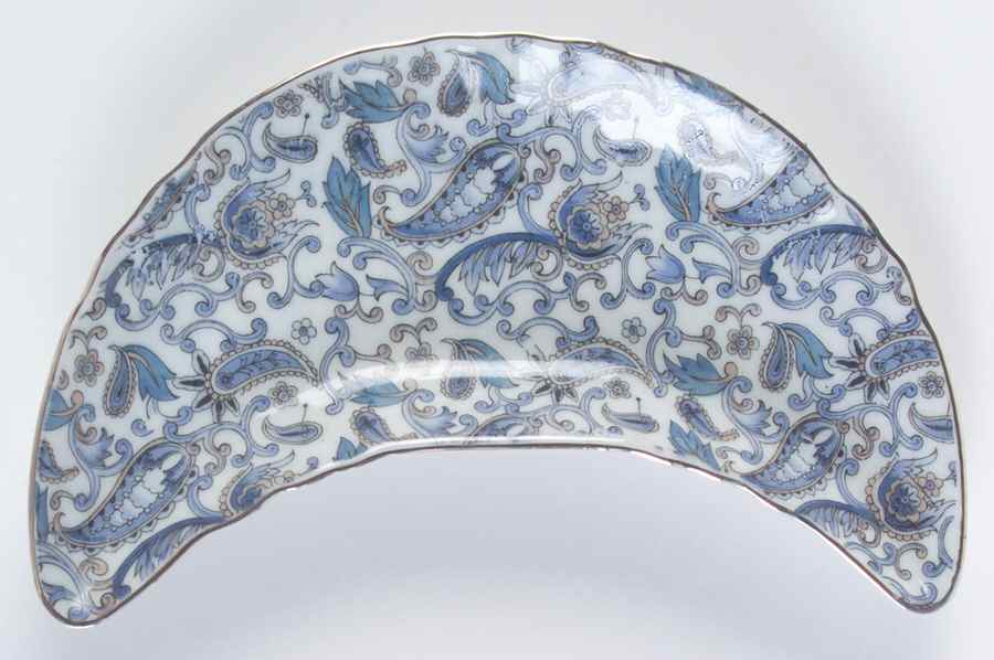 Blue Paisley Bone Dish by Lefton-1