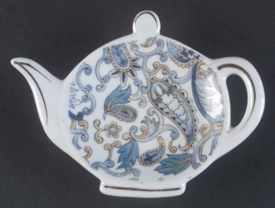 Blue Paisley Tea Bag Holder by Lefton-1