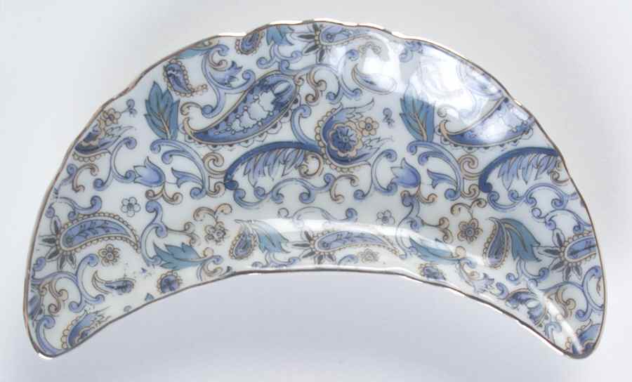 Blue Paisley Bone Dish by Lefton-1