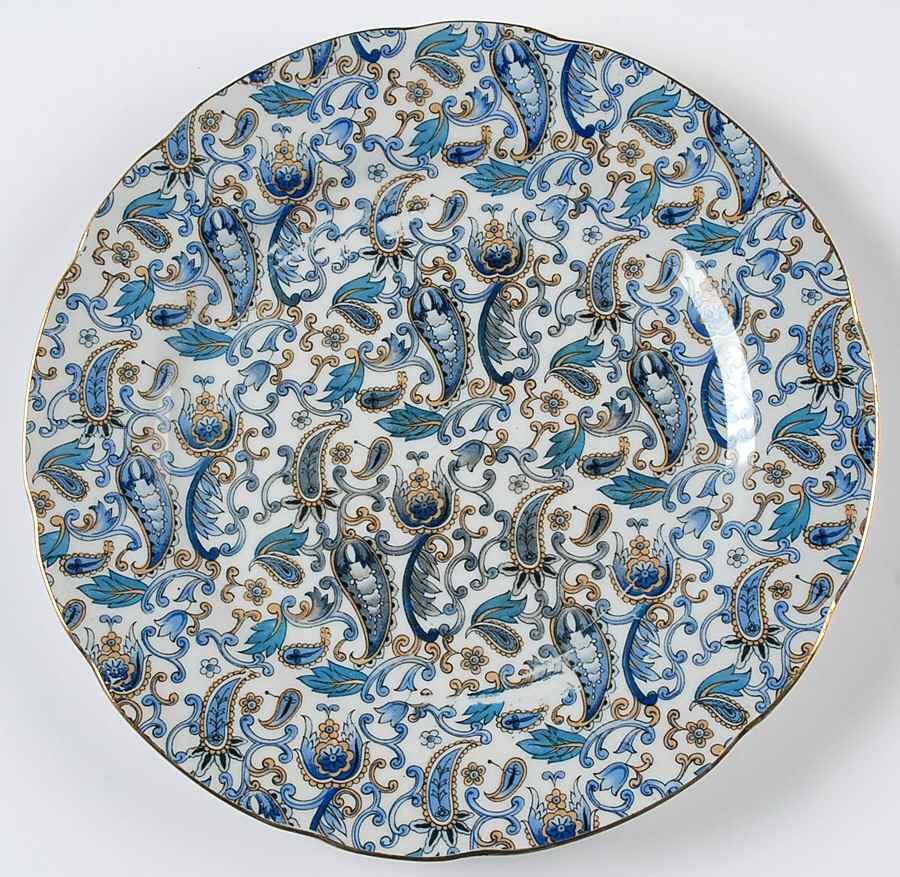 Blue Paisley Luncheon Plate by Lefton-1