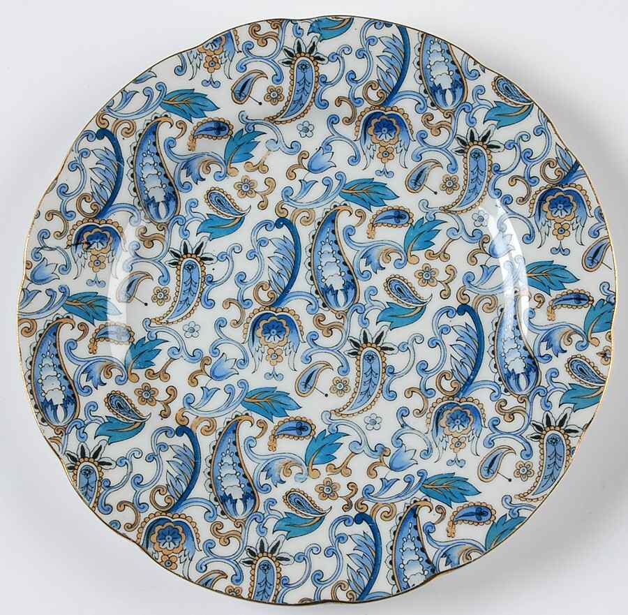 Blue Paisley Salad Plate by Lefton-1