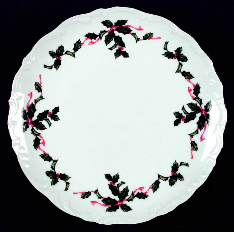 Boughs of Holly (SCALLOPED) Salad Plate by Lefton-1
