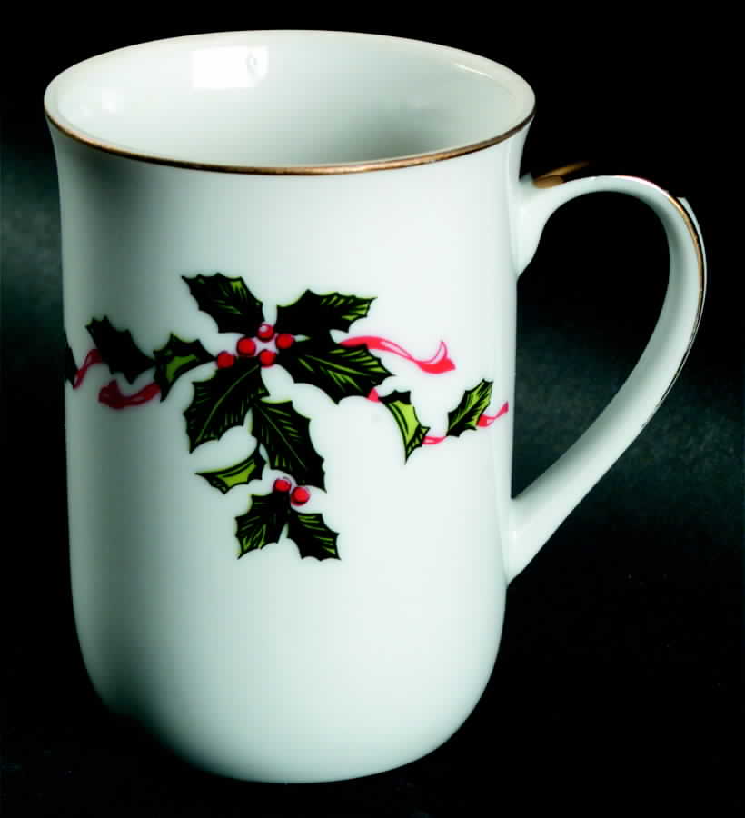 Boughs of Holly (SCALLOPED) Mug by Lefton-1