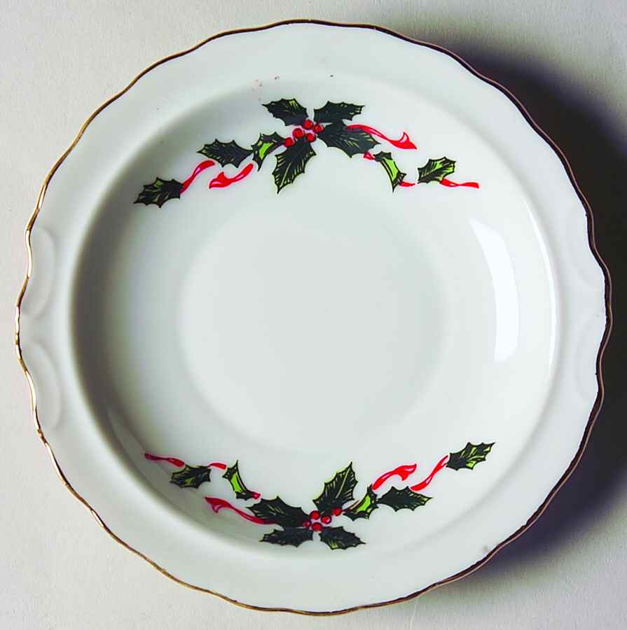 Boughs of Holly (SCALLOPED) Coaster by Lefton-1