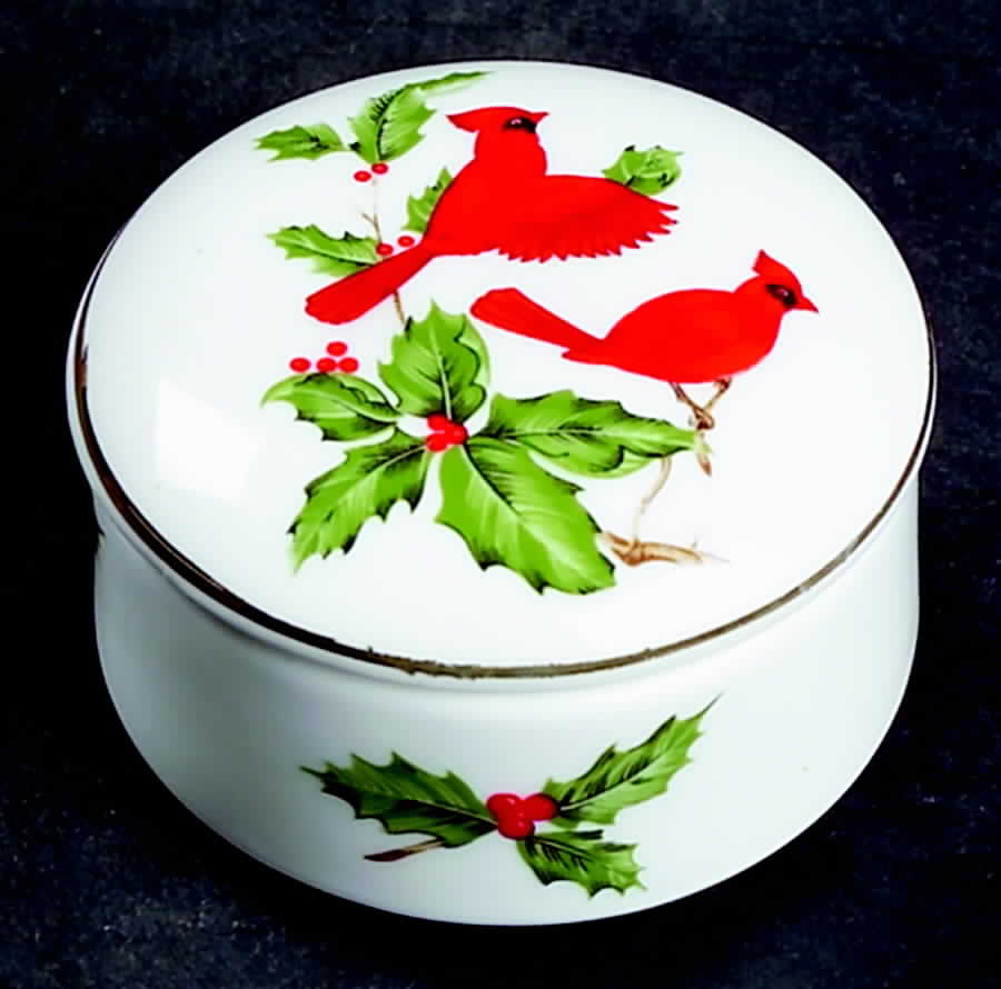 Cardinal Pill Box by Lefton-1