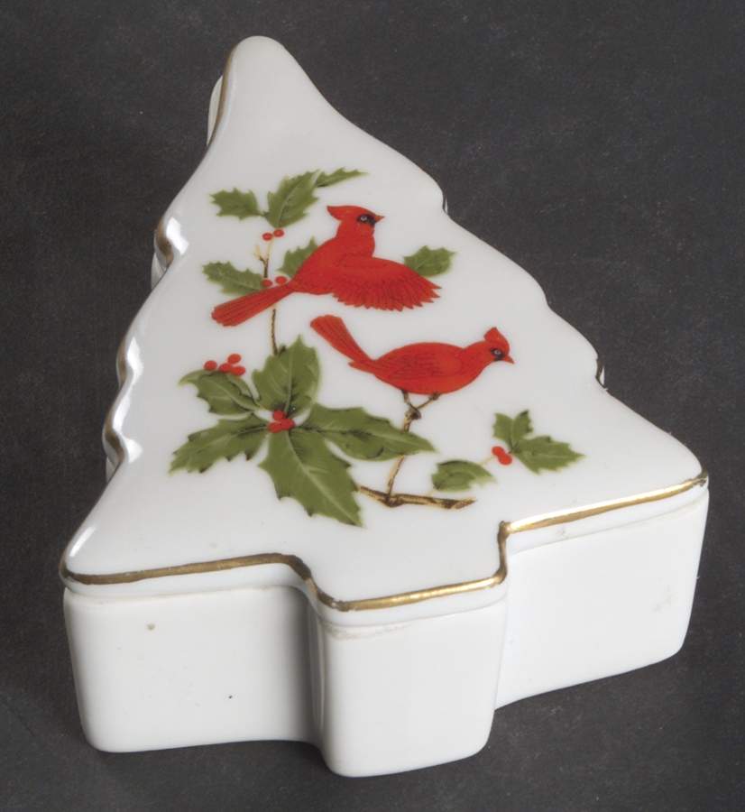 Cardinal Trinket Box with Lid by Lefton-1