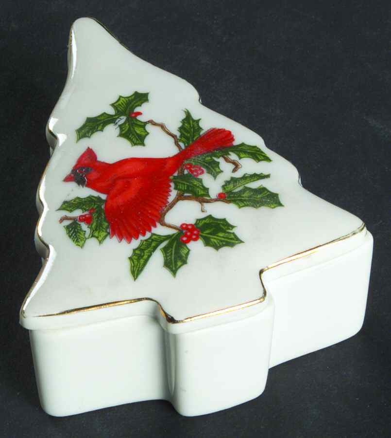 Cardinal Trinket Box & Lid by Lefton-1