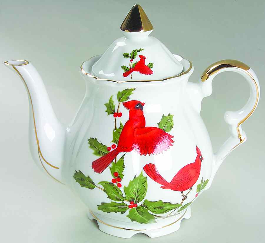 Cardinal Teapot & Lid by Lefton-1