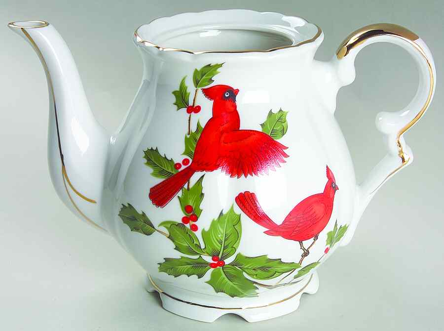 Cardinal Teapot No Lid by Lefton-1