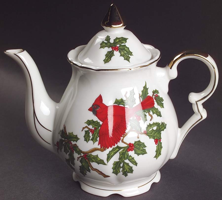 Cardinal Teapot & Lid by Lefton-1