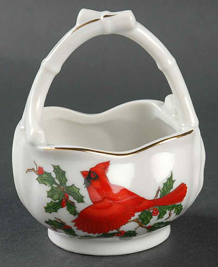 Cardinal Small Basket by Lefton-1