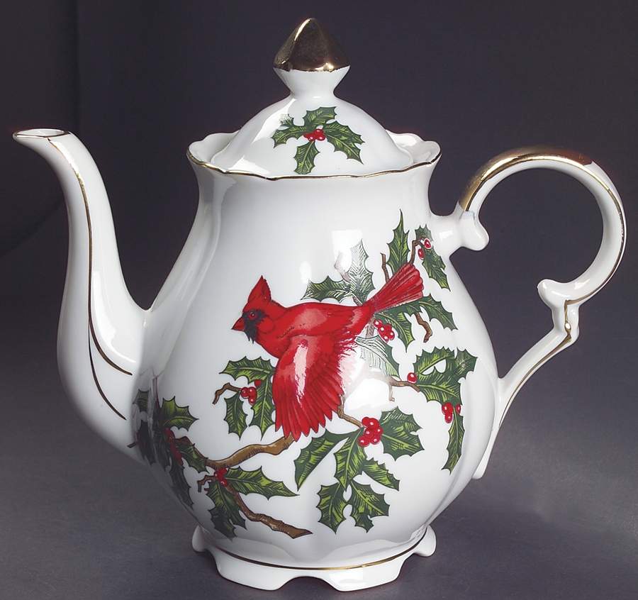 Cardinal Teapot & Lid by Lefton-1