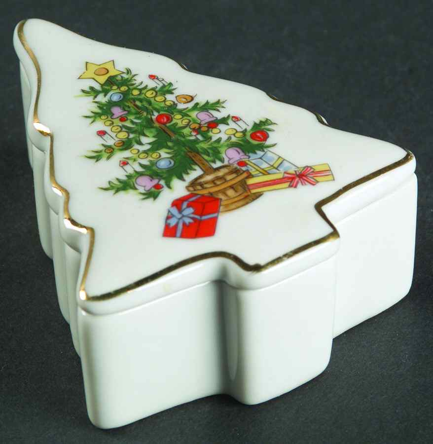 Christmas Tree Trinket Box & Lid by Lefton-1