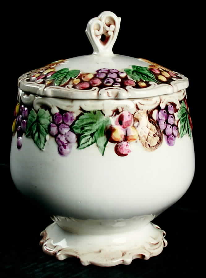 Della Robia Cookie Jar & Lid by Lefton-1