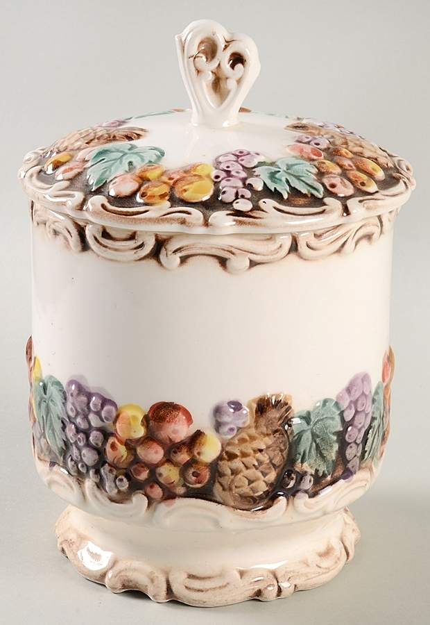 Della Robia Large Canister & Lid by Lefton-1
