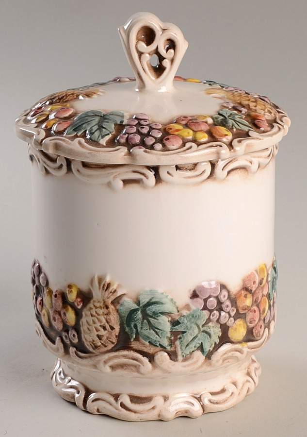 Della Robia Medium Canister & Lid by Lefton-1