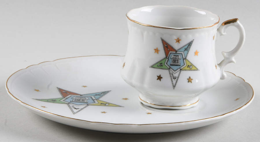 Eastern Star Snack Plate & Cup Set by Lefton-1