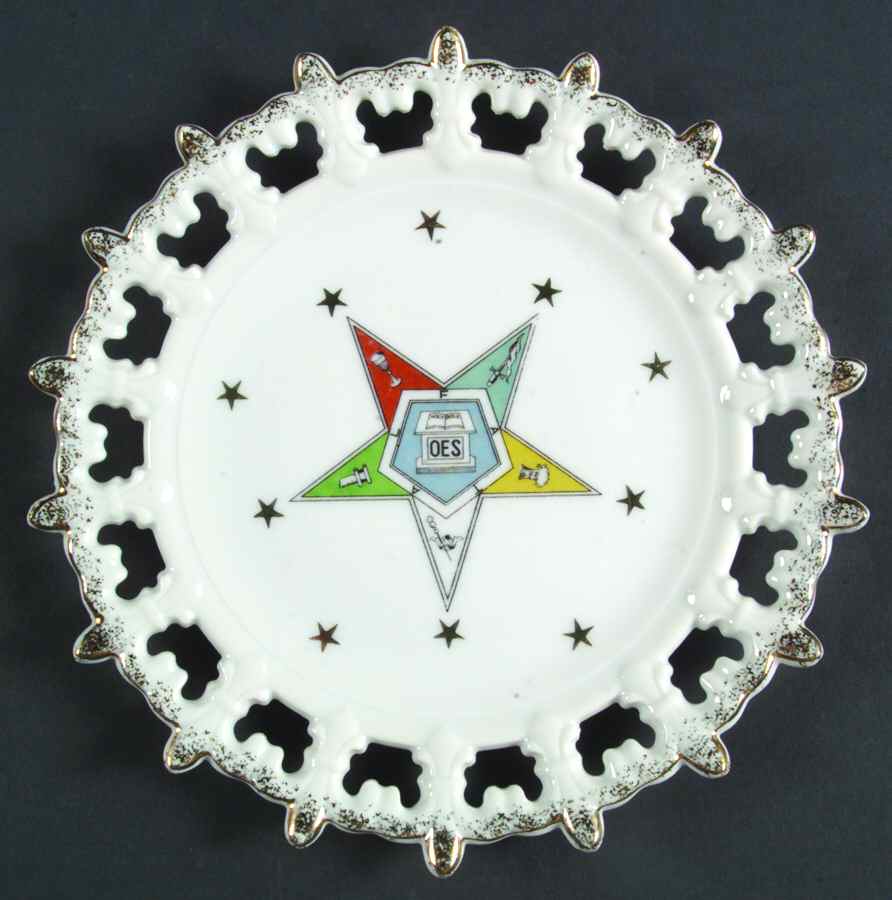 Eastern Star Pierced Edge Salad Plate by Lefton-1