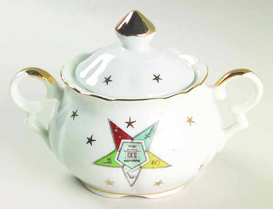 Eastern Star Sugar Bowl & Lid by Lefton-1