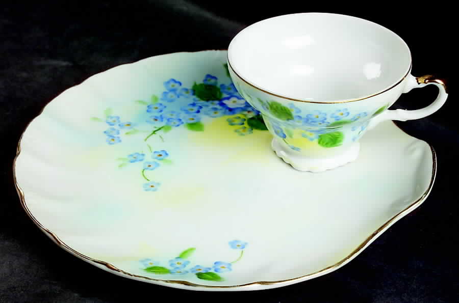 Forget Me Not Snack Plate & Cup Set by Lefton-1