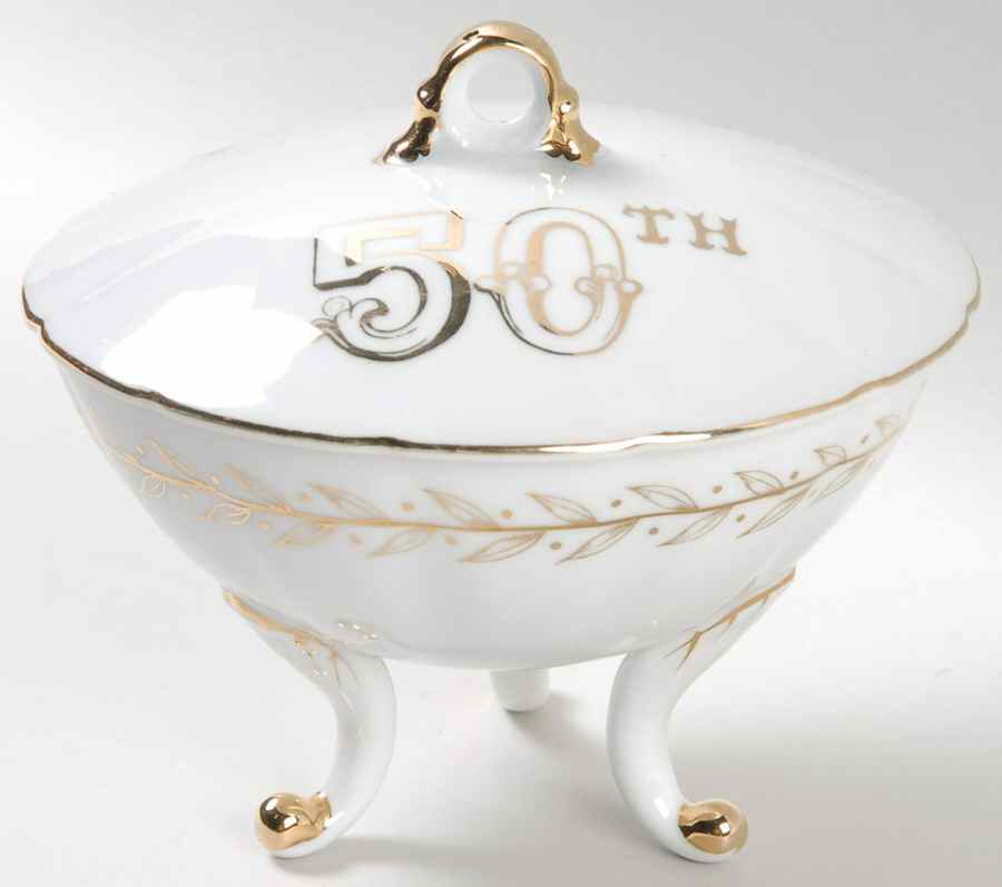 Golden Laurel Candy Box & Lid by Lefton-1