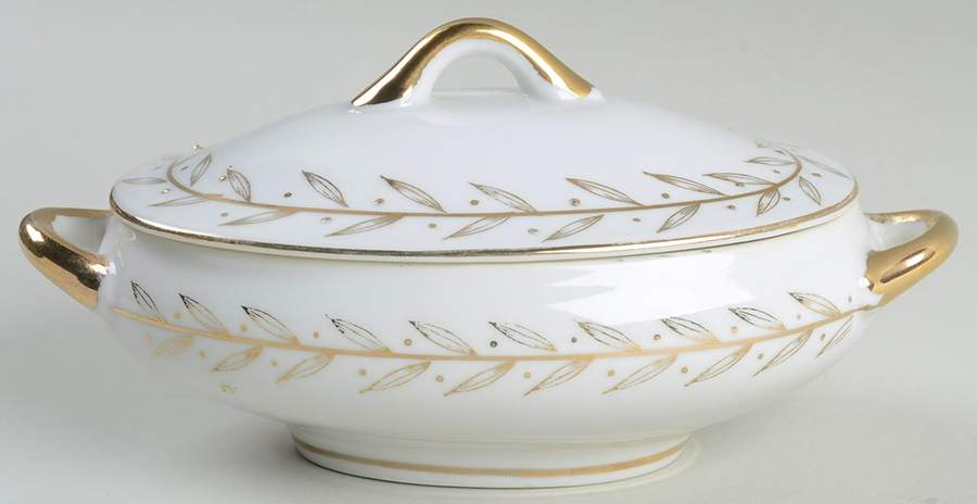 Golden Laurel Sugar Bowl & Lid by Lefton-1