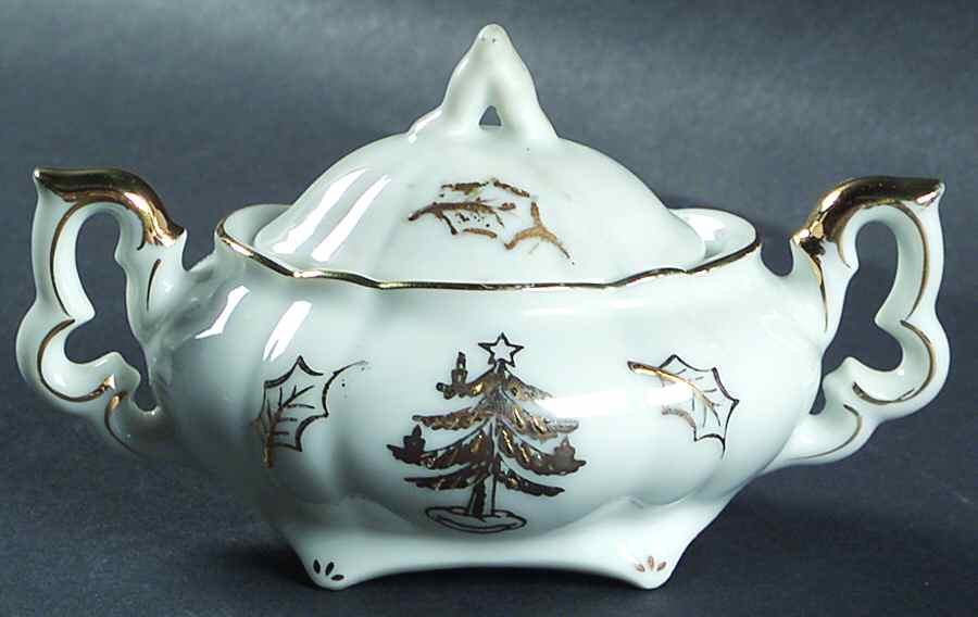 Golden Tree Mini Sugar Bowl & Lid by Lefton-1