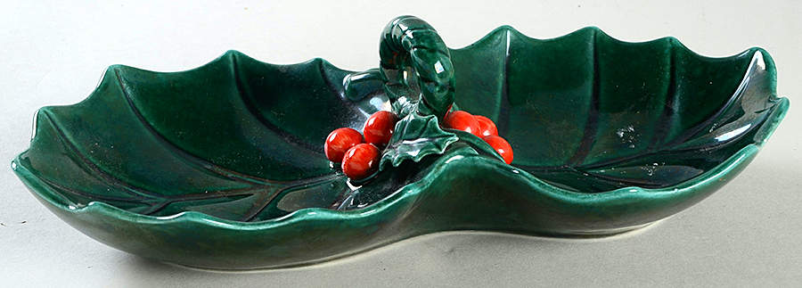 Green Holly 2-Part Relish by Lefton-1