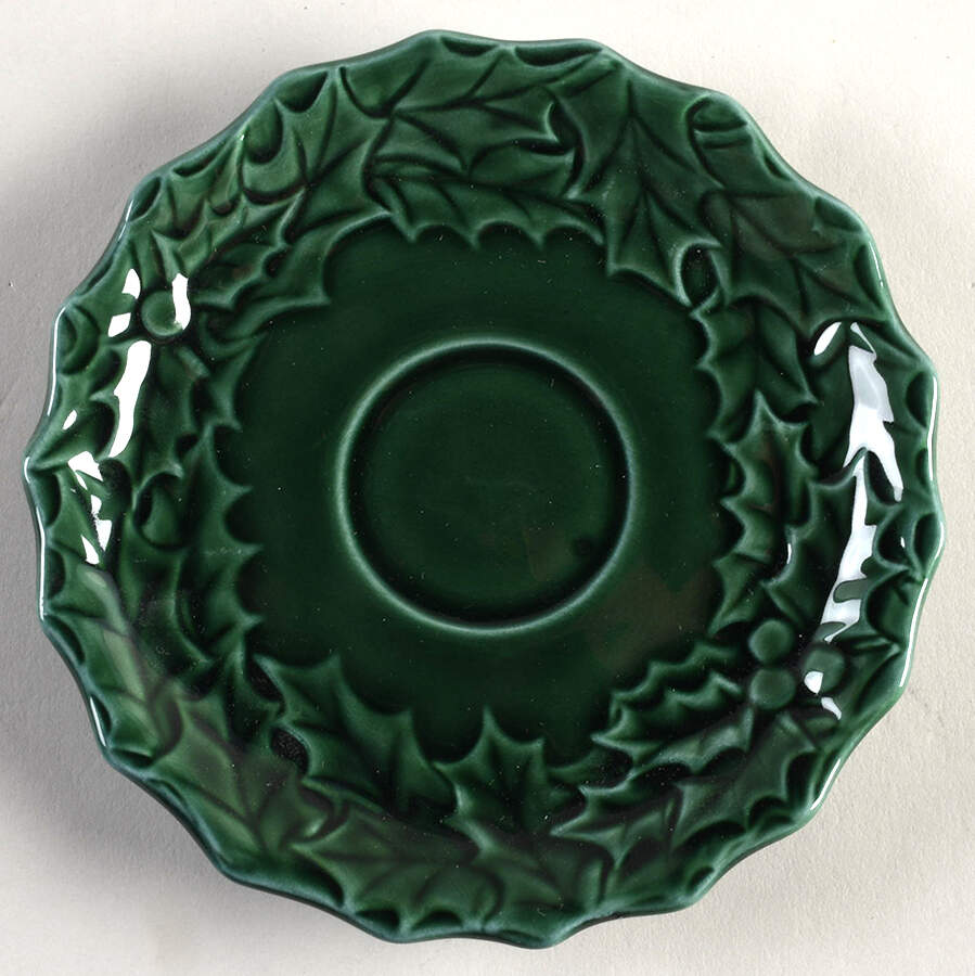 Green Holly Saucer for Flat Cup by Lefton-1