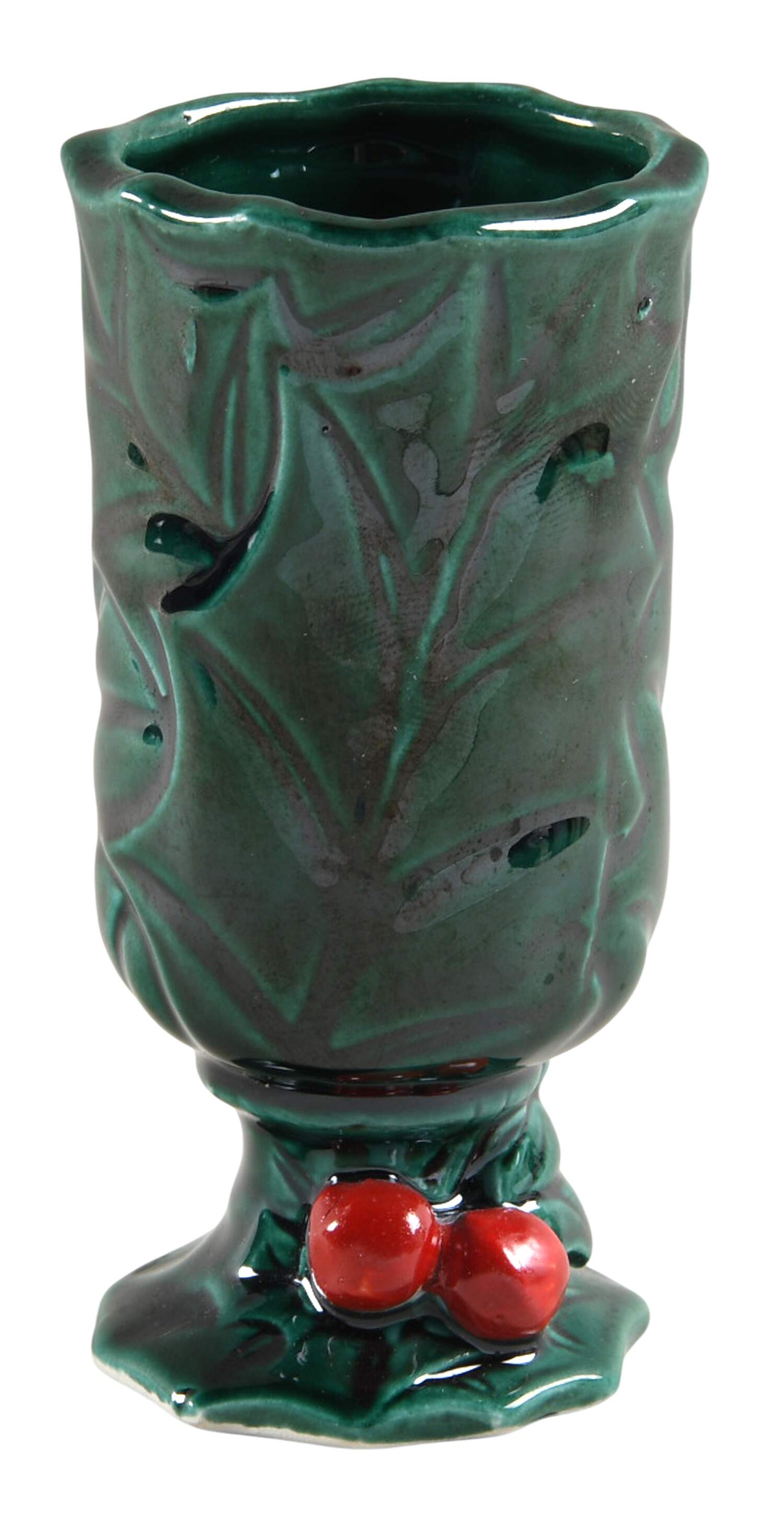 Green Holly 4" Vase by Lefton-1