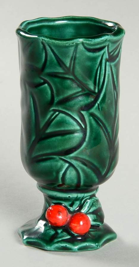 Green Holly 4" Vase by Lefton-1