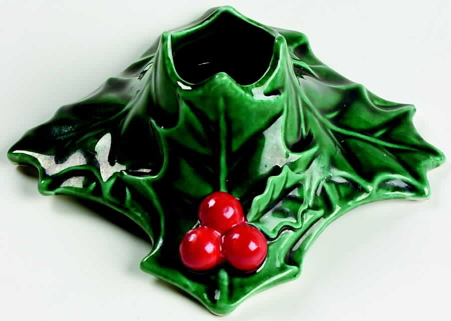 Green Holly 1" Small Candlestick by Lefton-1