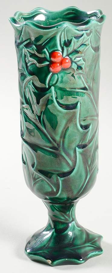 Green Holly 8" Bud Vase by Lefton-1