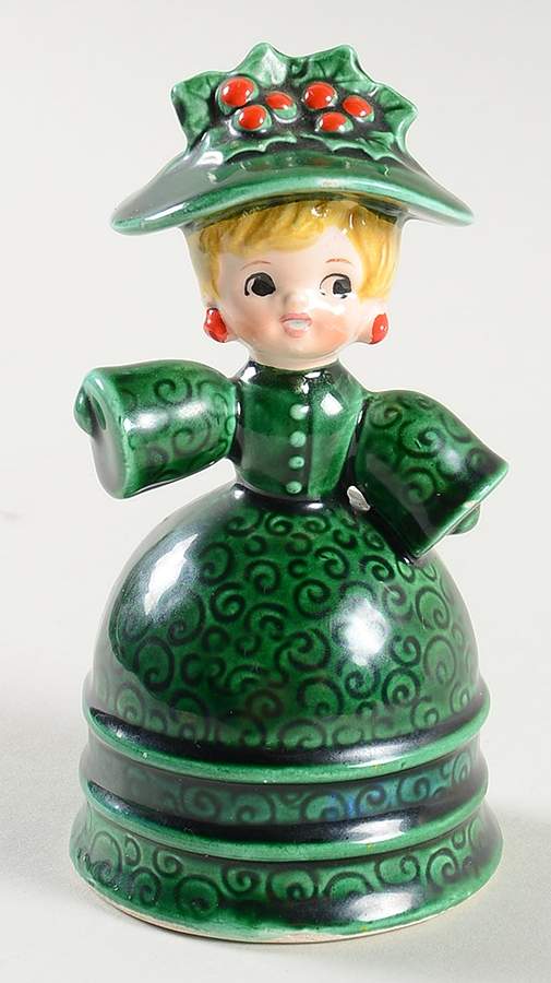Green Holly 4" Bell by Lefton-1