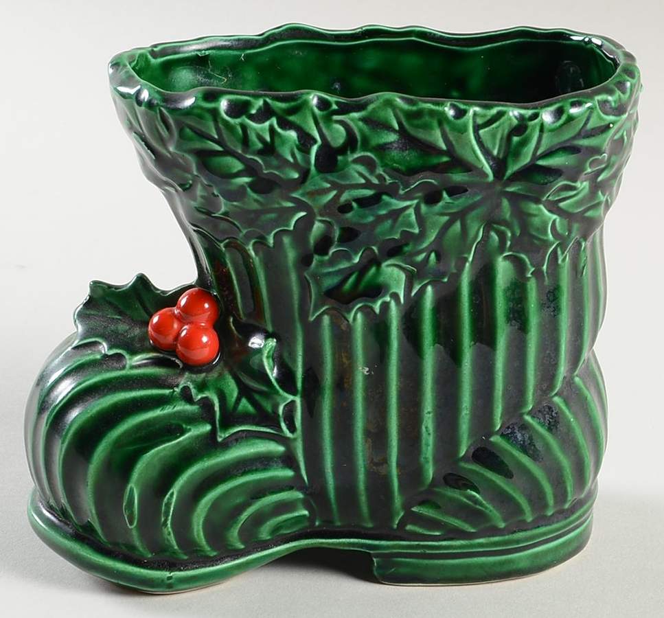 Green Holly Figural Planter by Lefton-1