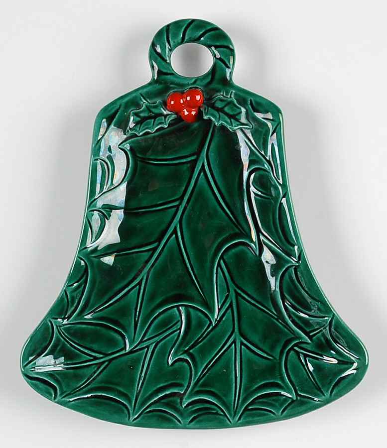 Green Holly Bell Shaped Plate by Lefton-1